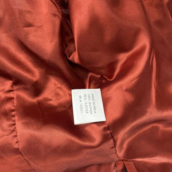 Double D Ranch Suede Western Shirt Rhinestone Embellished Rust Size M‎ - Picture 9 of 12